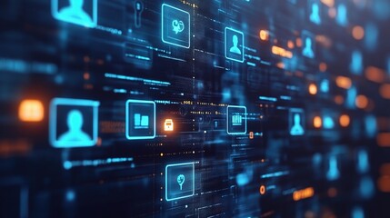 Digital Concept of People and Data Connections