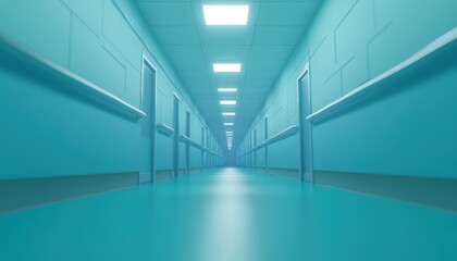 Fototapeta premium Blurry hospital corridor with a luxurious and abstract design