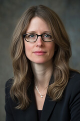 Fototapeta premium Professional Corporate Headshot of a Confident and Empowered Businesswoman in Formal Attire with a Focused and Determined Expression for Leadership Roles