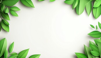 Obraz premium Green leaves eco-friendly background with place for text. Concept of ecology and healthy environment