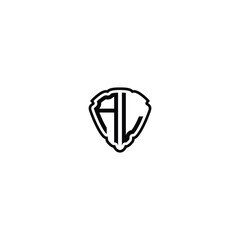 Naklejka premium AL monogram logo design letter text name symbol monochrome logotype alphabet character simple logo