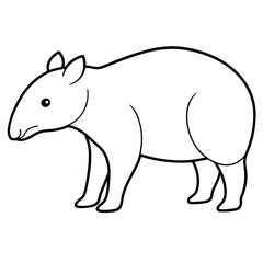 illustration of a cartoon tapir