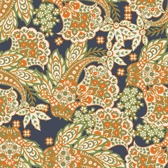Paisley Vector Pattern. Seamless Floral Textile Background