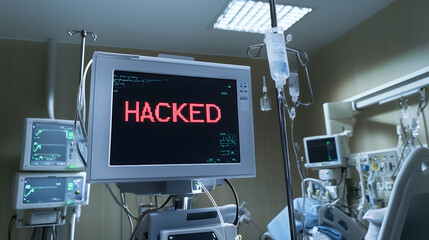 hospital, heart monitor, hacked, cyber security, healthcare, medical equipment, alert, patient bed, cyber attack, security breach, hacking, vulnerability, patient safety, healthcare system, technology