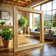 wooden frame in home