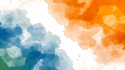 Obraz premium Abstract Watercolor Background with Orange and Blue Hues