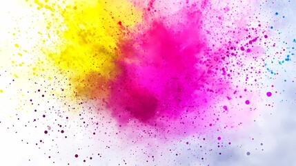 Obraz premium Abstract Watercolor Explosion of Yellow Pink and Blue Colors