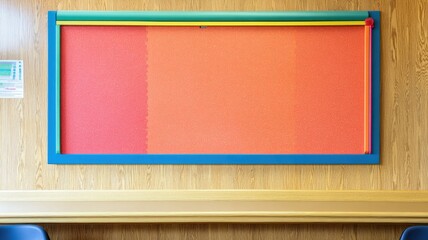 Fototapeta premium Empty bulletin board with colorful frame on wood wall