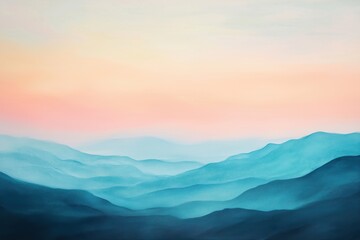 Obraz premium A serene landscape featuring soft pastel gradient skies over rolling hills.
