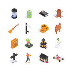Grab this amazing halloween icons set in trendy style