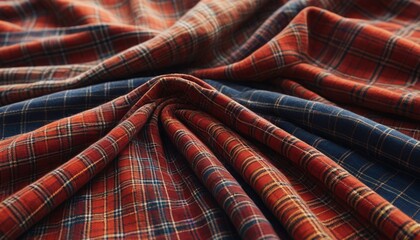 A soft flannel fabric arranged casually, showcasing its warmth and cozy texture, ideal for shirts and blankets, Generative AI