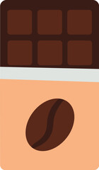 Vector illustration of a coffee chocolate bar in solid cartoon style. Coffee-themed event, a cafe menu element, a coffee shop advertisement, a coffee-related blog post. The icons are perfect for web d