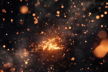 Fototapeta premium file of mixed of spashing fire work on black