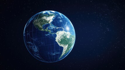 Fototapeta premium View of Earth from space showing continents and oceans
