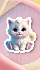Fototapeta premium A poster of an optimistic, happy, and cute cat. 