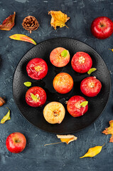 Baked apples stuffed with nuts.