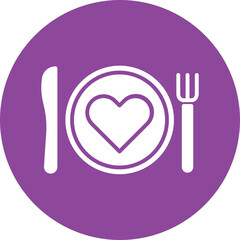 Healthy Plate glyph circle icon