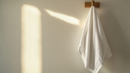 White Towel Hanging on a Hook