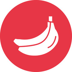 Banana glyph circle icon