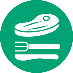 Lean Meat glyph circle icon