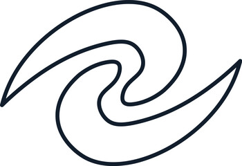 Vector abstract illustration of spiral galaxy in linear style. Science, discovery, and space symbol. Astronomy and cosmos element. The icon is perfect for web design, decorative elements, print, stick