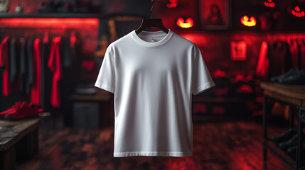 mockup of t-shirt with copy space, Halloween decorations, purple theme