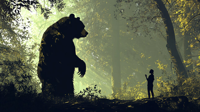 Wild bear encounter person in danger