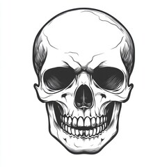 Fototapeta premium A skull with a frowning expression and a mouth full of teeth