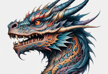 a photo of dragon with horror look generative AI