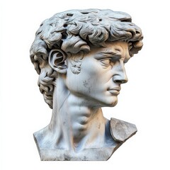 Obraz premium Sculpture Bust. David Statue Profile - Michelangelo's Art Concept