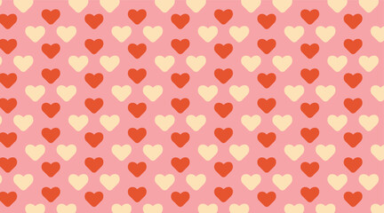 Lovely vintage hearts in pink and beige colors. Vector Love black background. Love seamless concept cartoon pattern. Happy Valentine's day