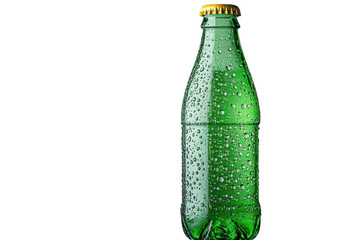 Green soda bottle isolated on transparent background, png file, no background png file
