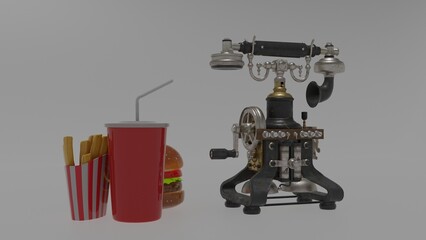 fast food and telephone