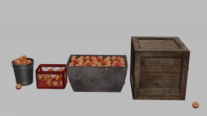 fresh apples in container
