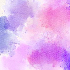 Purple and pink abstract watercolor background texture.