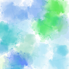 Blue and green abstract watercolor background texture.
