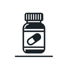 Obraz premium Capsule bottle icon, symbol of food additives and medicines, Medical clipart, black and white, PNG