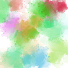 Colorful watercolor abstract design. Watercolor paper texture brush painted background with multiple colors vector.
