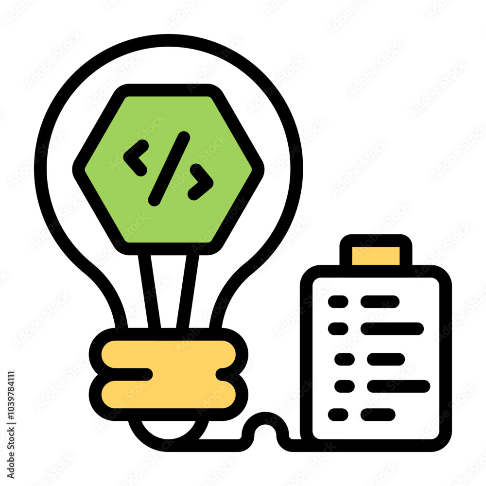 Sticker Trendy design icon of coding idea 

