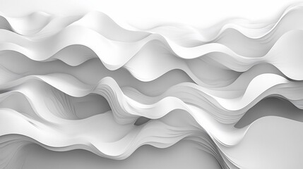 Fototapeta premium Abstract waves of white paper creating a smooth, flowing texture.
