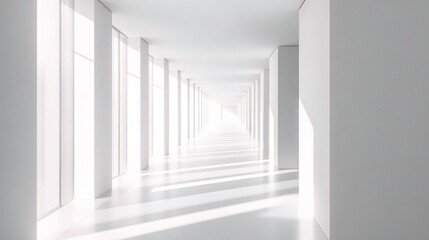Fototapeta premium Bright Modern Corridor with Soft Natural Light