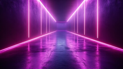 Captivating metal shadow gradient studio abstract background a deep purple wall and floor featuring shimmering lights and laser beams designed for an upscale showcase of electronic devices and cars