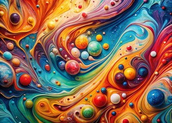 Abstract Marble Background with Acrylic Splashes for Stylish Design, Wallpapers, and Packaging