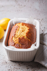 Lemon pound cake. Christmas dessert recipe.