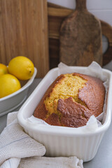 Lemon pound cake. Christmas dessert recipe.