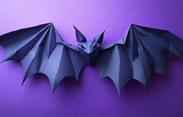 A closeup of Paper Bats on a Purple Background

