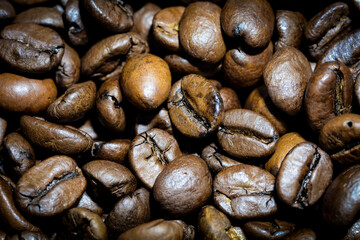 Simple close-up of coffee beans without people.