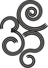 Aum (Om) The Holy Motif Vector, Om, Aum brush symbol, calligraphic style. Om ink icon Calligraphy. logo design. Vector isolated on a white background