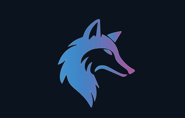 Wolf Logo Design Gradient Style Animal logo.eps