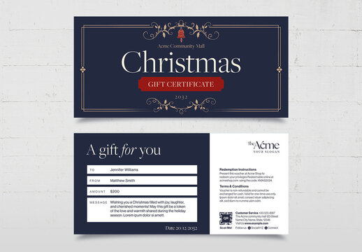 Christmas Gift Certificate Layout
